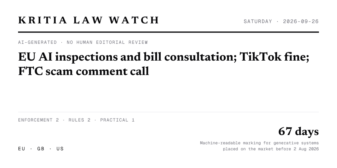 Law Watch — SAT 2026-09-26
